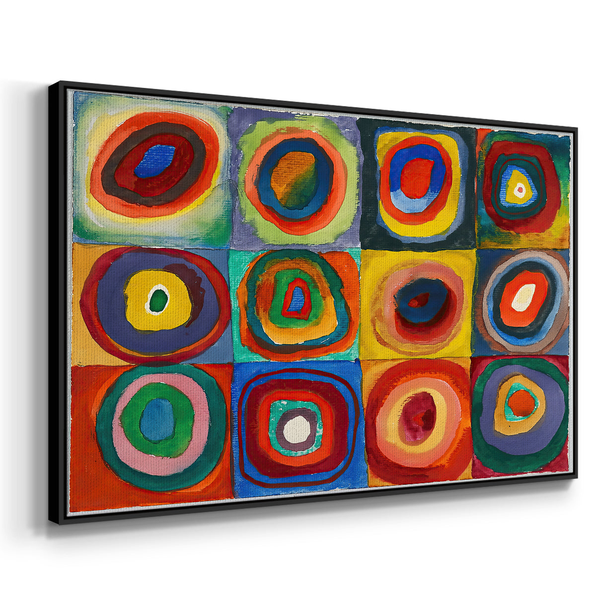 Color Study: Squares with Concentric Circles, 1913 - Floater Framed Canvas Print