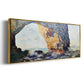 The rocky cliffs of Ã‰tretat (La Porte man) [1] by Monet - Floater Framed Canvas Print