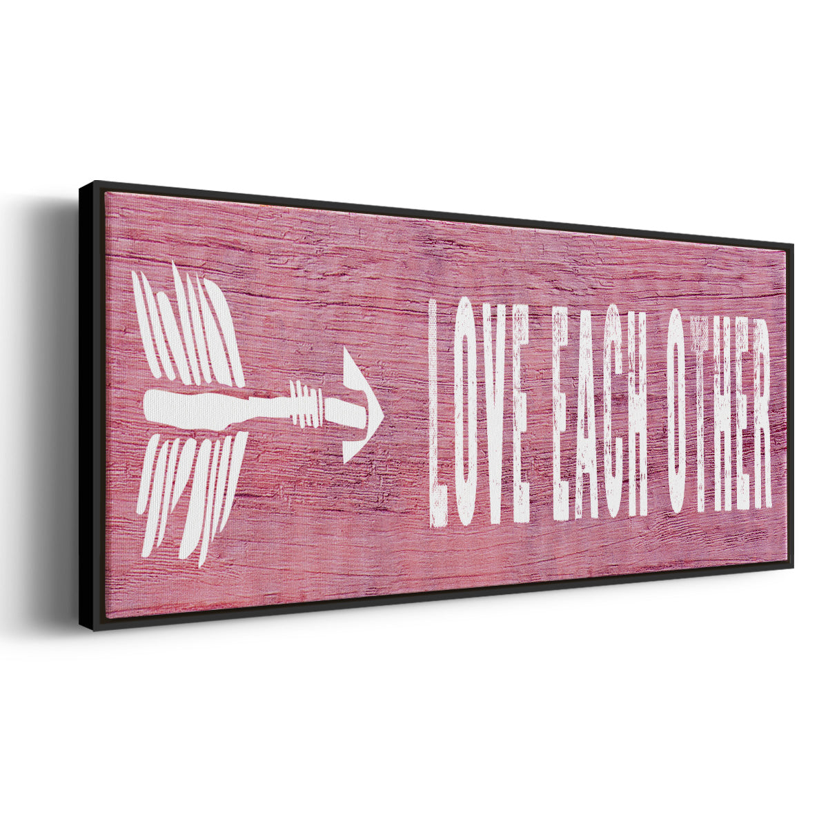 Love Each Other - Floater Framed Canvas Print