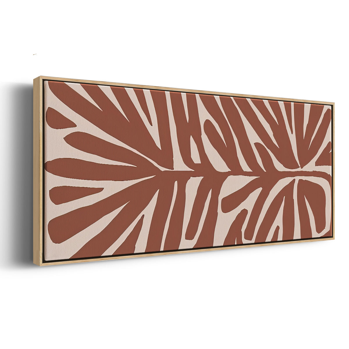 Terra Cotta Block Palms IV - Floater Framed Canvas Print
