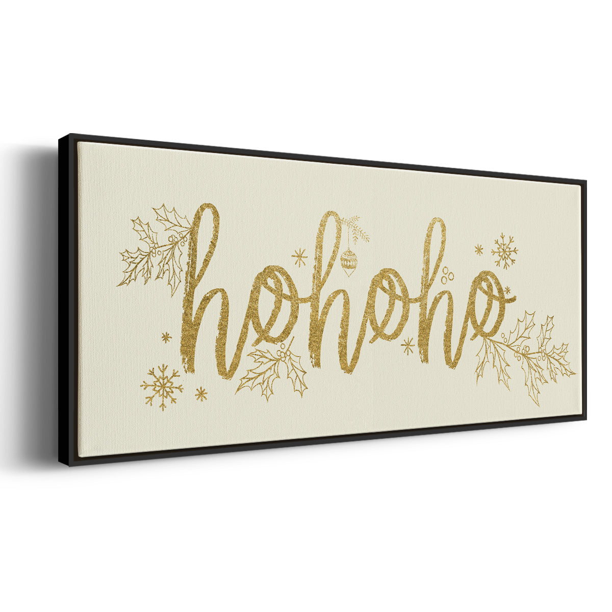 Golden HoHoHo - Floater Framed Canvas Print
