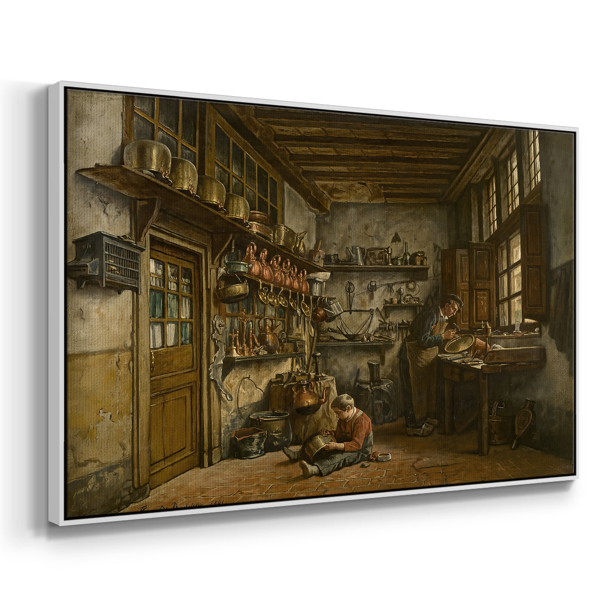 The Tinker, 1861 - Floater Framed Canvas Print