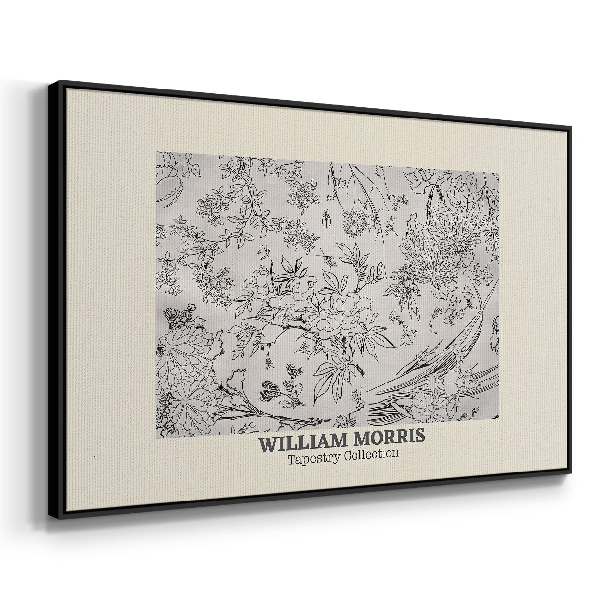 Fleurs, 1866 (Morris Inspired) - Floater Framed Canvas Print