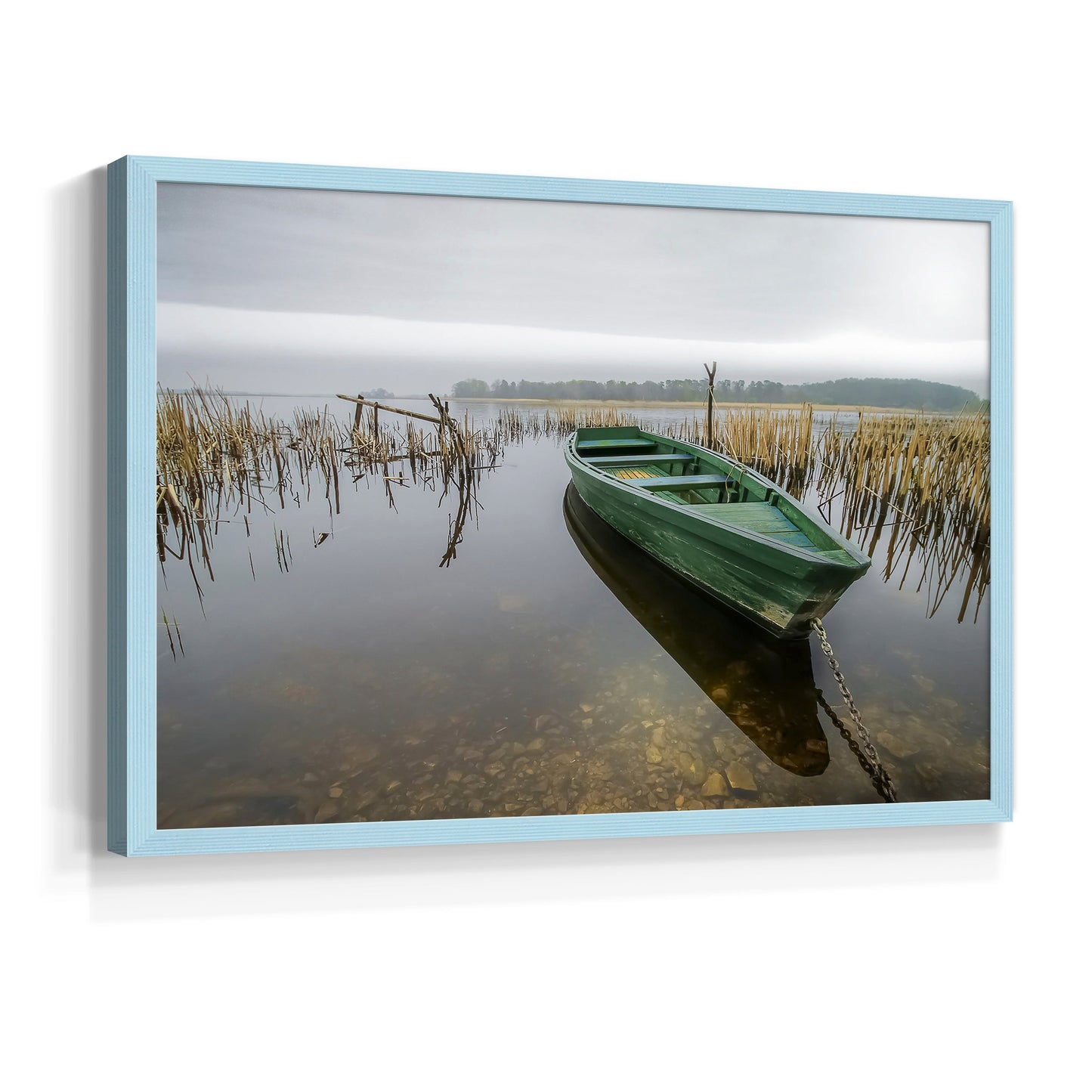 45429,boat,water,reeds,lake,nature,overcast,sky,tranquil,calm,greenery,afternoon,reflection,tethered,landscape,serenity,outdoor,fishing,solitude,stillness,peaceful,horizon,shoreline,environment,natural,scenery,rustic,cozy,wildlife,moored,setting,dock,pond,weather,rural,atmosphere,beauty,aquatic,preserve,Re-stickable,Nautical & Beach