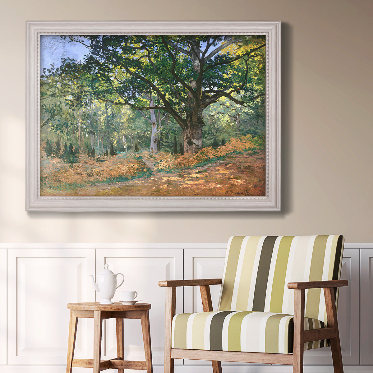 The Bodmer Oak, Fontainebleau Forest - Ornate Framed Canvas Print