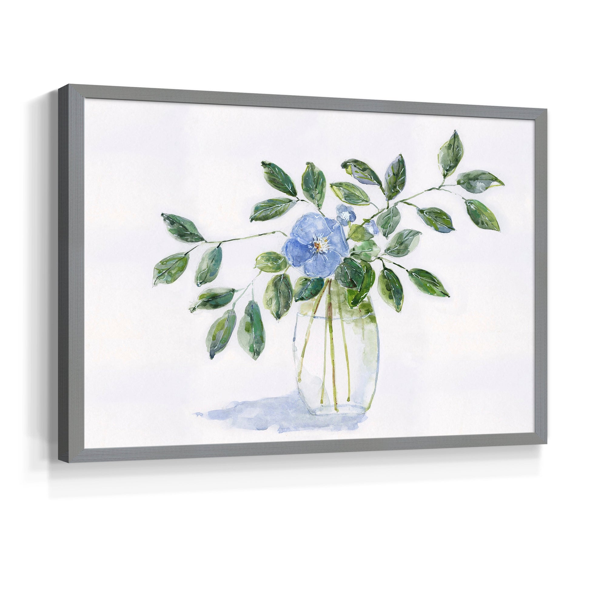 45308,watercolor,painting,flower,blue flower,green leaves,glass vase,nature art,interior decor,botanical art,floral,contemporary art,still life,home decor,tranquil,wall art,visual art,creative,handmade,craft,aesthetic,design,artist,beauty,calming,elegant,traditional,exhibition,soft colors,natural elements,craftsmanship,decor,floral arrangement,artwork,leaf,simplicity,Re-stickable,Plants & Flowers