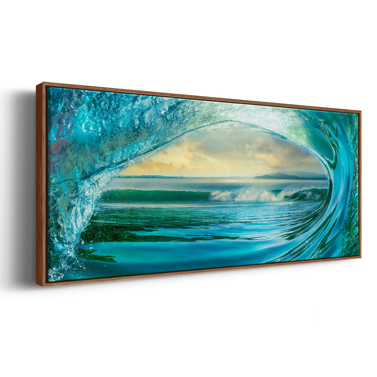 Big Wave - Floater Framed Canvas Print