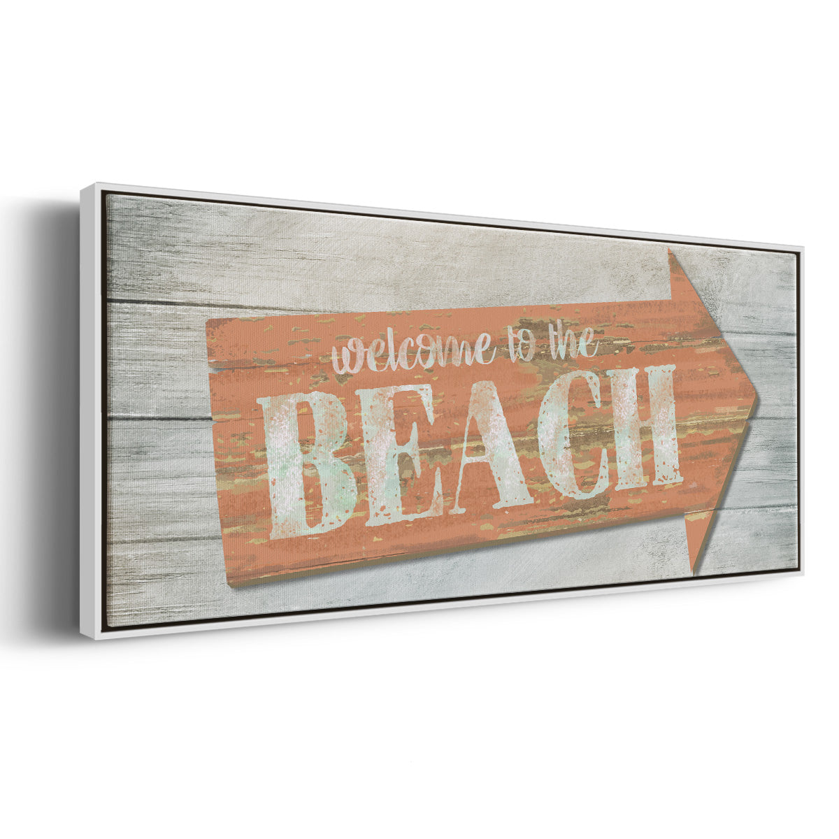 Welcome to the Beach - Floater Framed Canvas Print