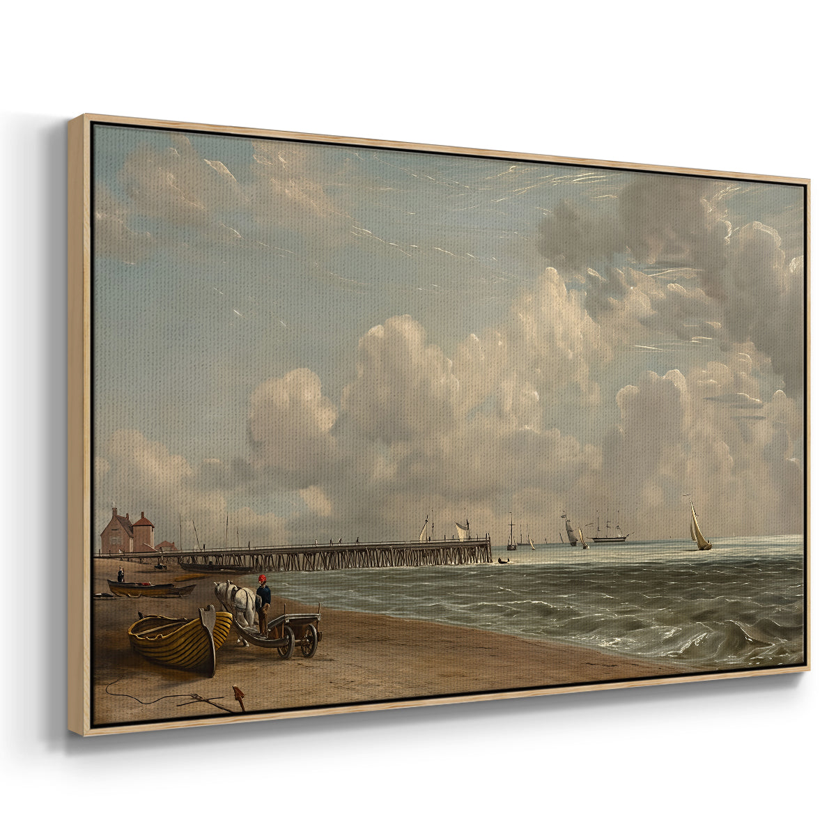 Yarmouth Jetty, 1822 - Floater Framed Canvas Print