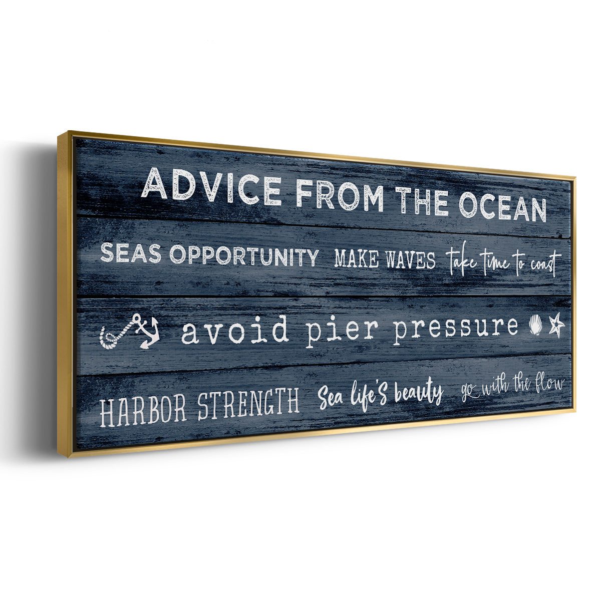 Navy Ocean - Floater Framed Canvas Print