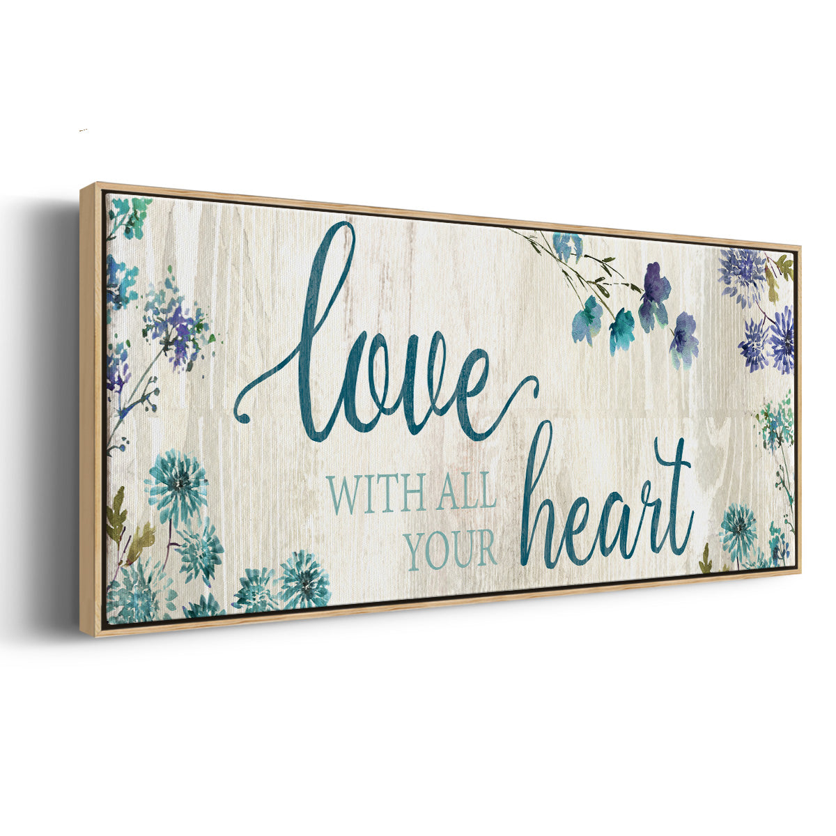 Love With All Your Heart - Floater Framed Canvas Print