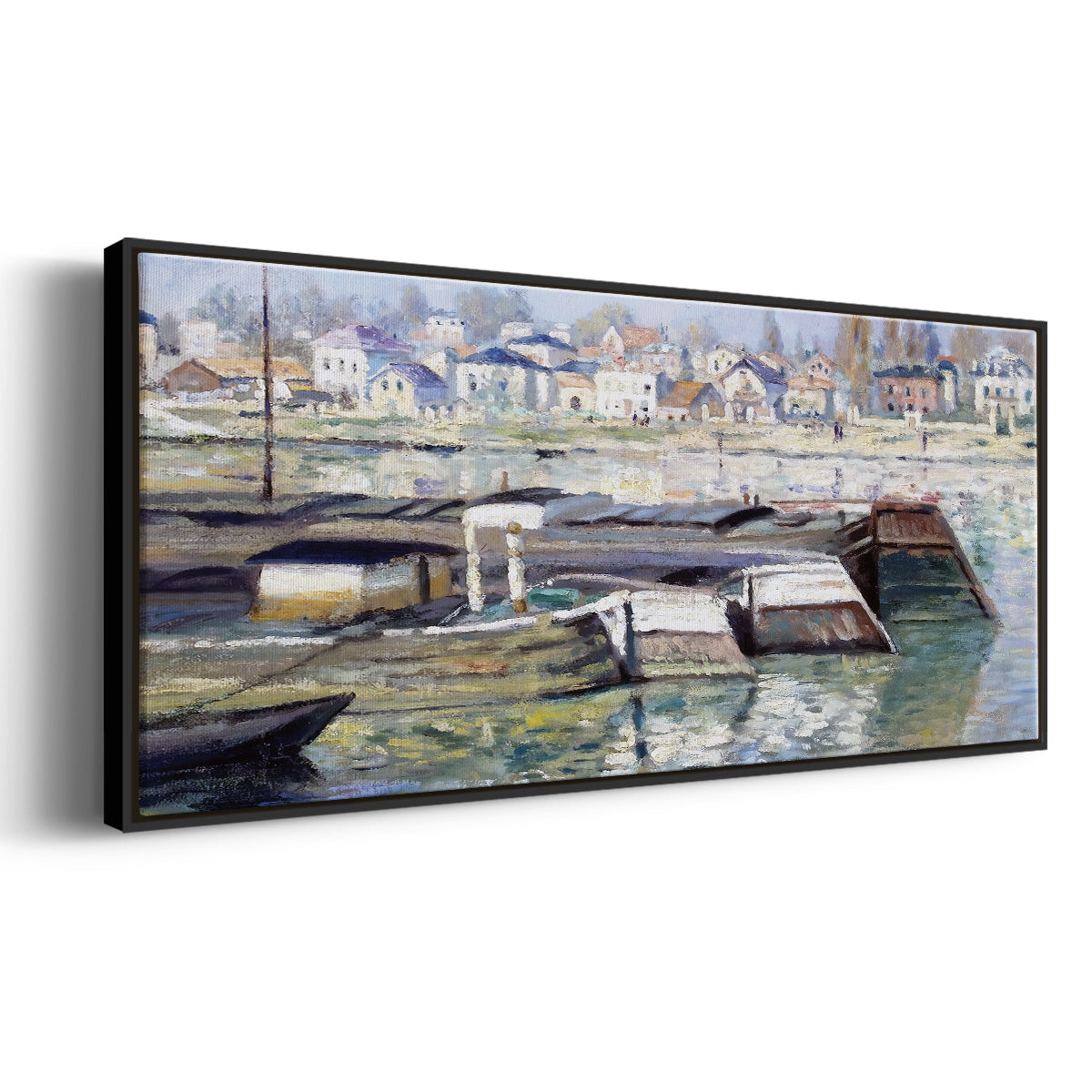 The Seine at Asnieres, 1873 - Floater Framed Canvas Print