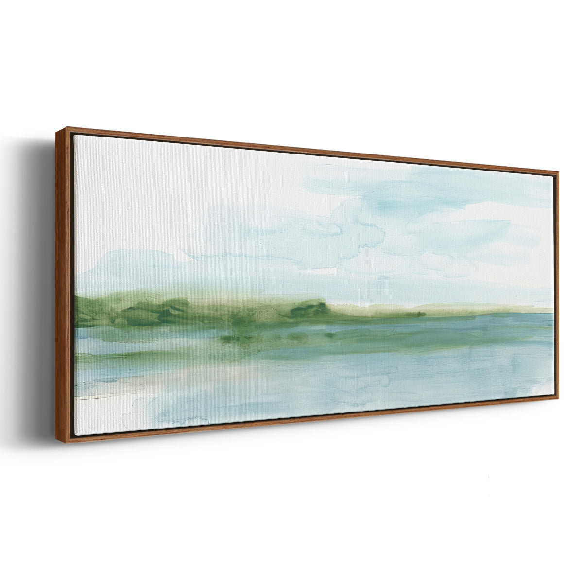 Green Ribbon Coast II - Floater Framed Canvas Print