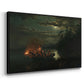 Spear Fishing on Lake Krøderen, 1851 - Floater Framed Canvas Print