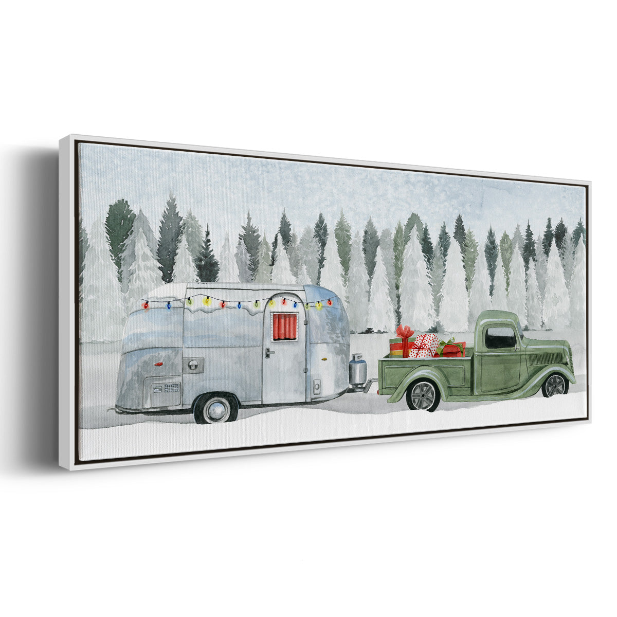 Holiday Roadtrip II - Floater Framed Canvas Print