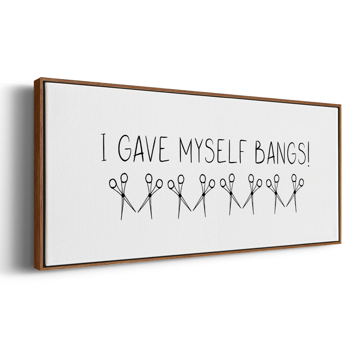 I Gave Myself Bangs! - Floater Framed Canvas Print