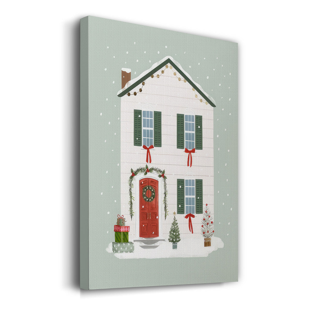 Festive Front Door III - Gallery Wrapped Canvas