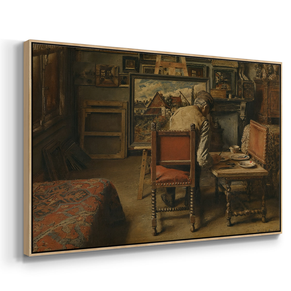 The Retoucher (The Restorer), 1876 - Floater Framed Canvas Print