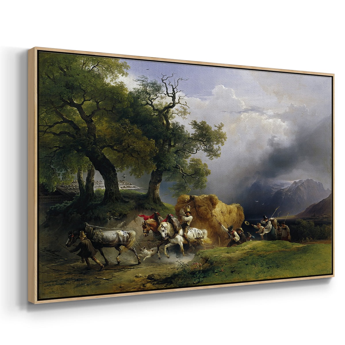 The Harvest Wagon (Der Heuwagen), c. 1850 - Floater Framed Canvas Print
