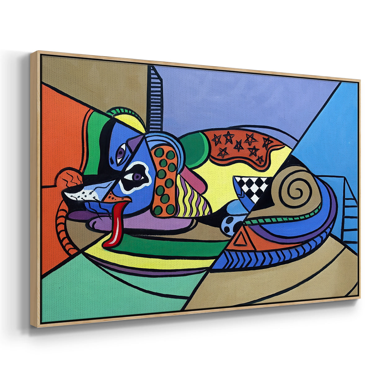 A Dog Named Picasso - Floater Framed Canvas Print