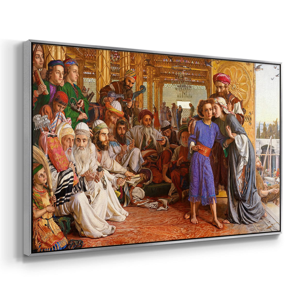 The Finding of the Saviour in the Temple, 1854-1860 - Floater Framed Canvas Print