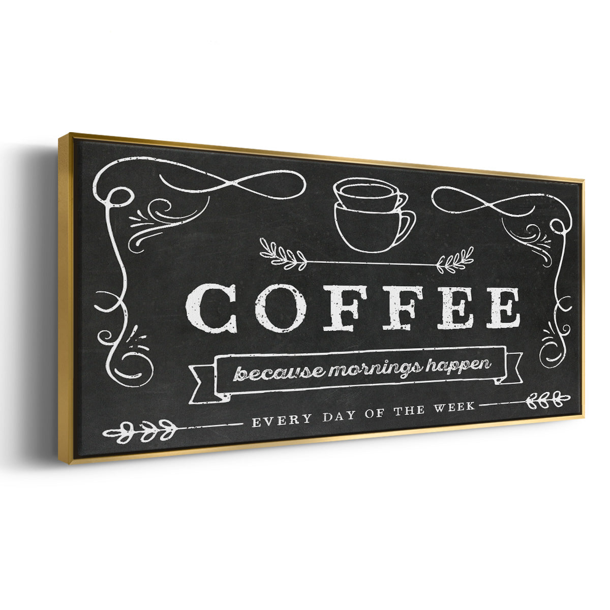 Coffee Everyday - Floater Framed Canvas Print