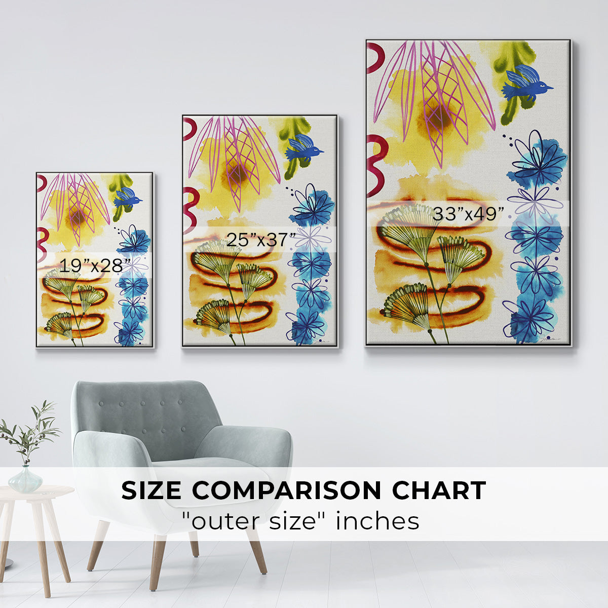 Flower Power II - Floater Framed Canvas Print