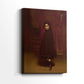 Side view of a canvas art print of a quiet composition with a seated figure and delicate detail, showing gallery-wrapped depth.