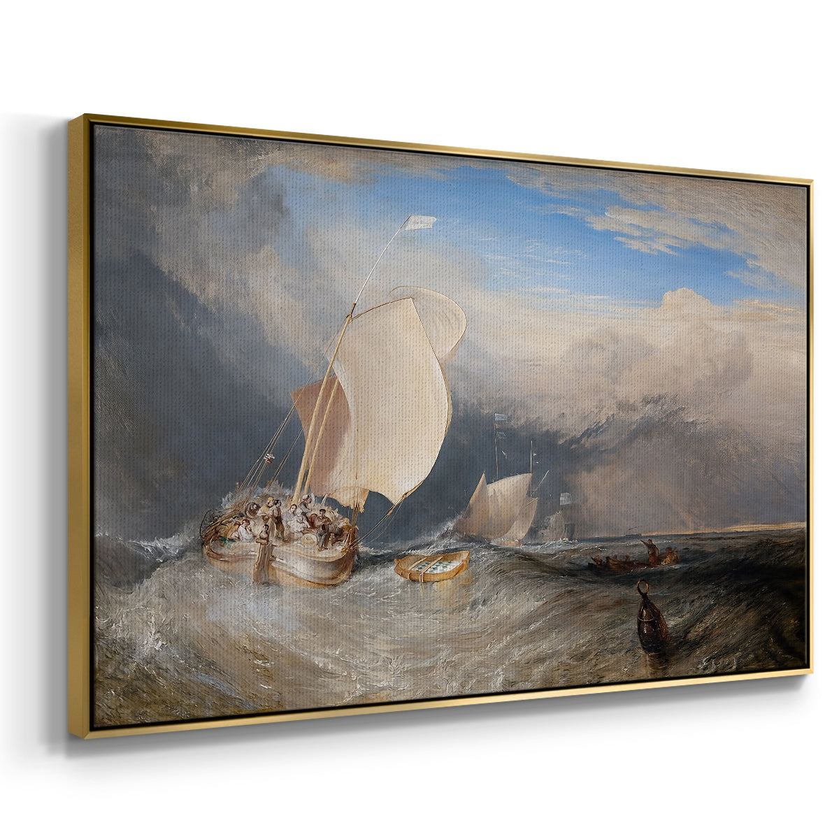 Fishing Boats with Hucksters Bargaining for Fish, 1837-1838 - Floater Framed Canvas Print