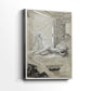 Side view of a canvas art print of a quiet composition with elegant drapery and subtle tones, showing gallery-wrapped depth.