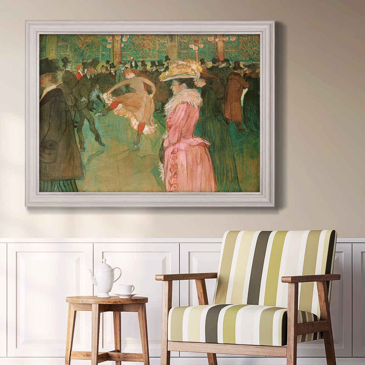 At the Moulin Rouge, The Dance - Ornate Framed Canvas Print