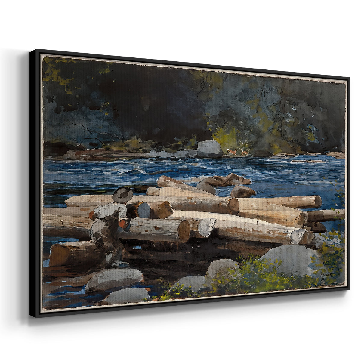 Hudson River, 1892 - Floater Framed Canvas Print