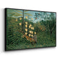 Fight Between a Tiger and a Buffalo, 1908 - Floater Framed Canvas Print