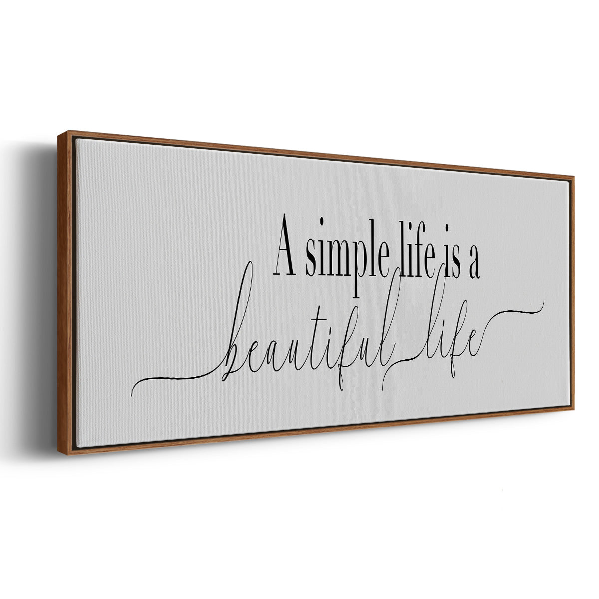 Simple Beautiful Life - Floater Framed Canvas Print
