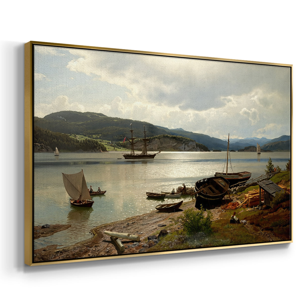 By the Water, 1876 - Floater Framed Canvas Print
