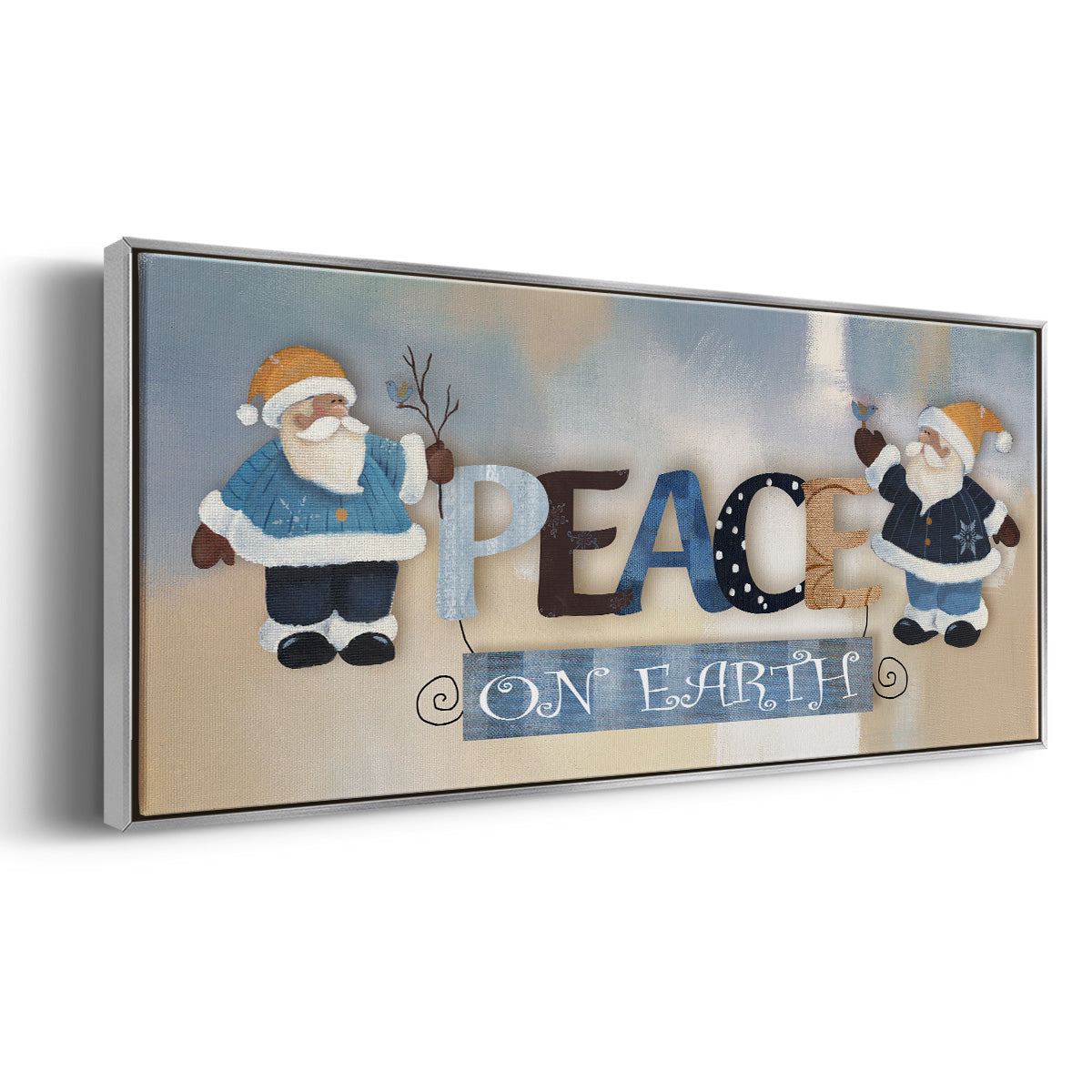 Santa Peace - Floater Framed Canvas Print