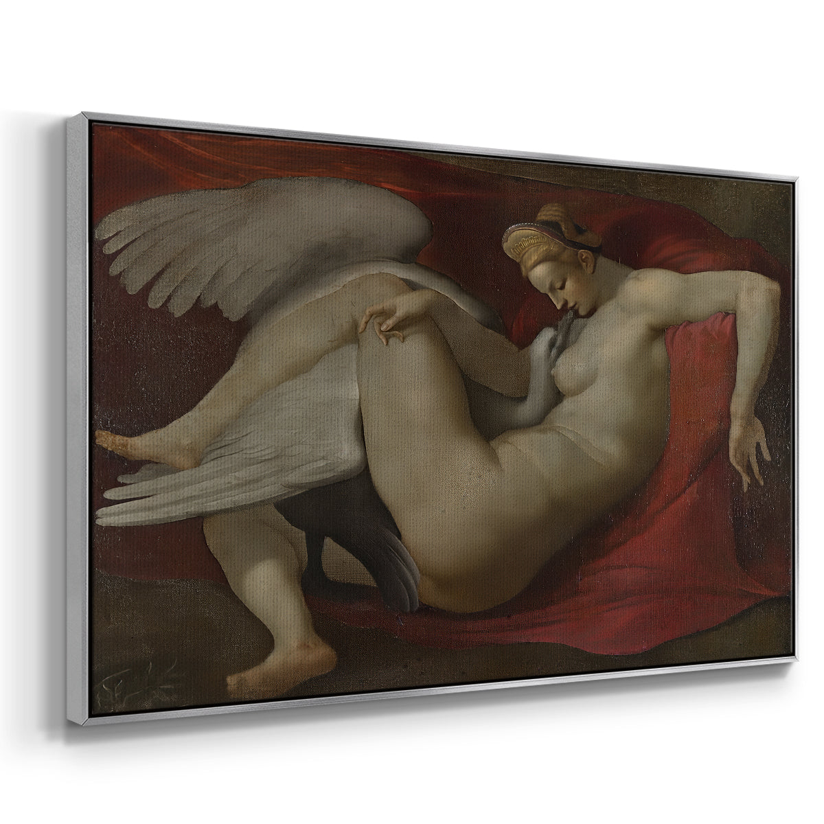 Leda and the Swan (16th-Century Version), c. 1530 - Floater Framed Canvas Print