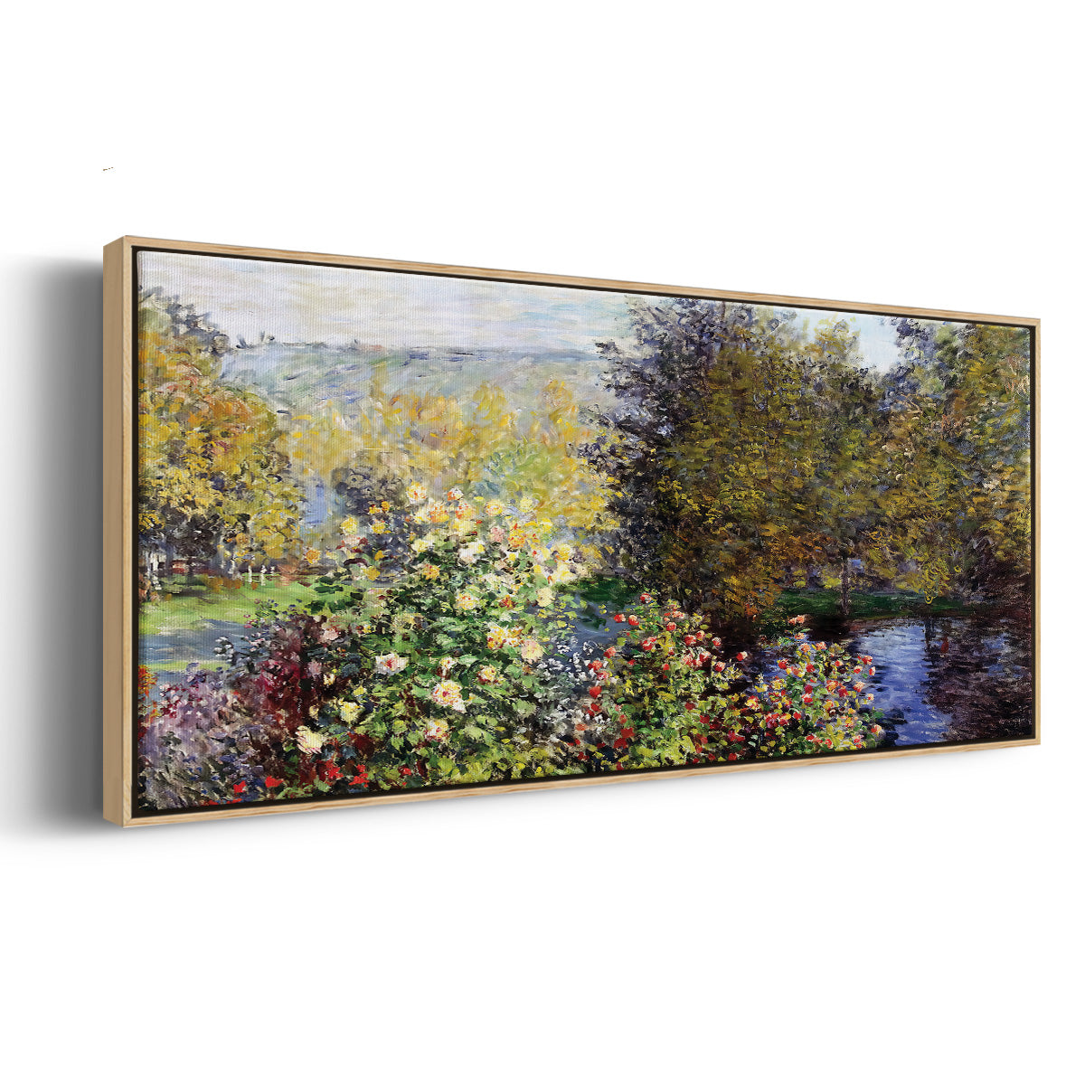 The Corner of the Garden at Montgeron, 1876 - Floater Framed Canvas Print