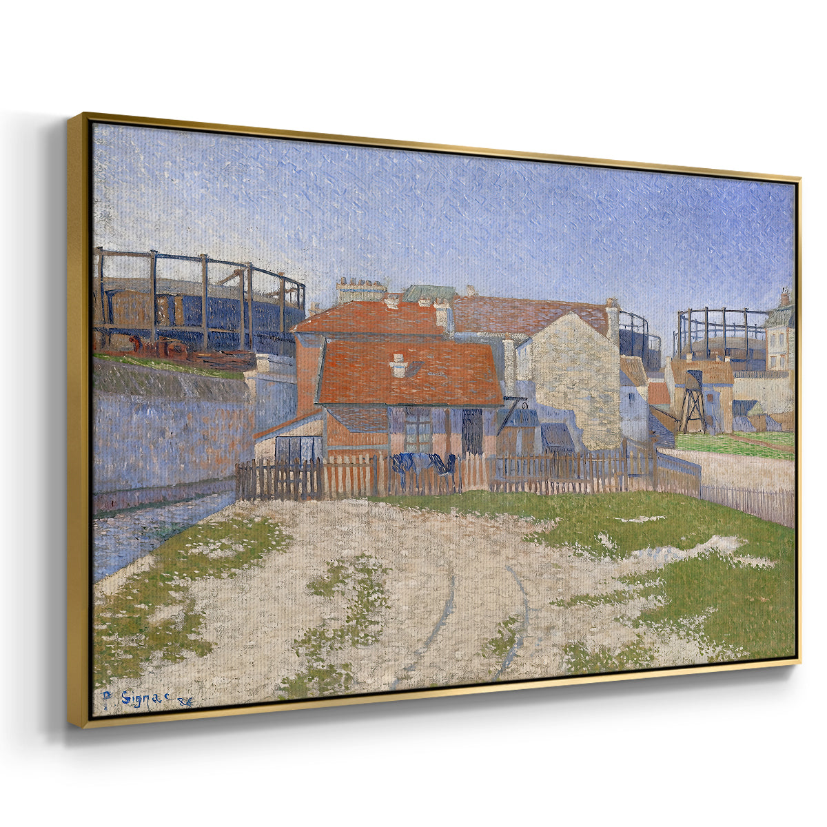 Gasometers at Clichy, 1886 - Floater Framed Canvas Print