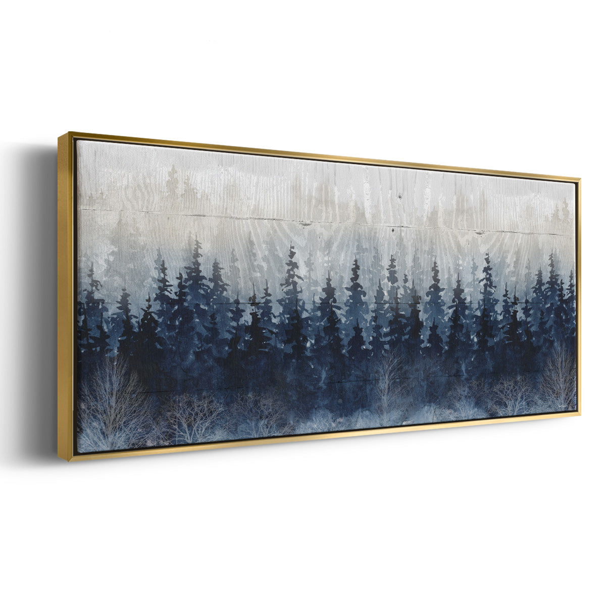 Misty Indigo Forest - Floater Framed Canvas Print