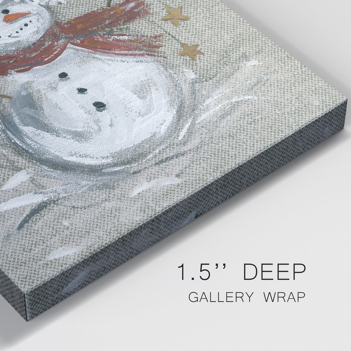 Linen Snowman I-Premium Gallery Wrapped Canvas - Ready to Hang