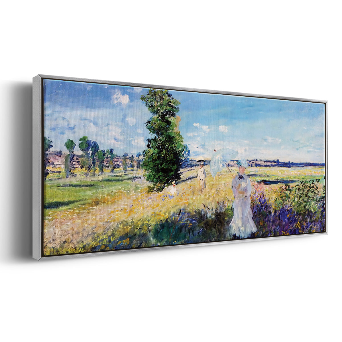 The Promenade, Argenteuil, 1875 - Floater Framed Canvas Print