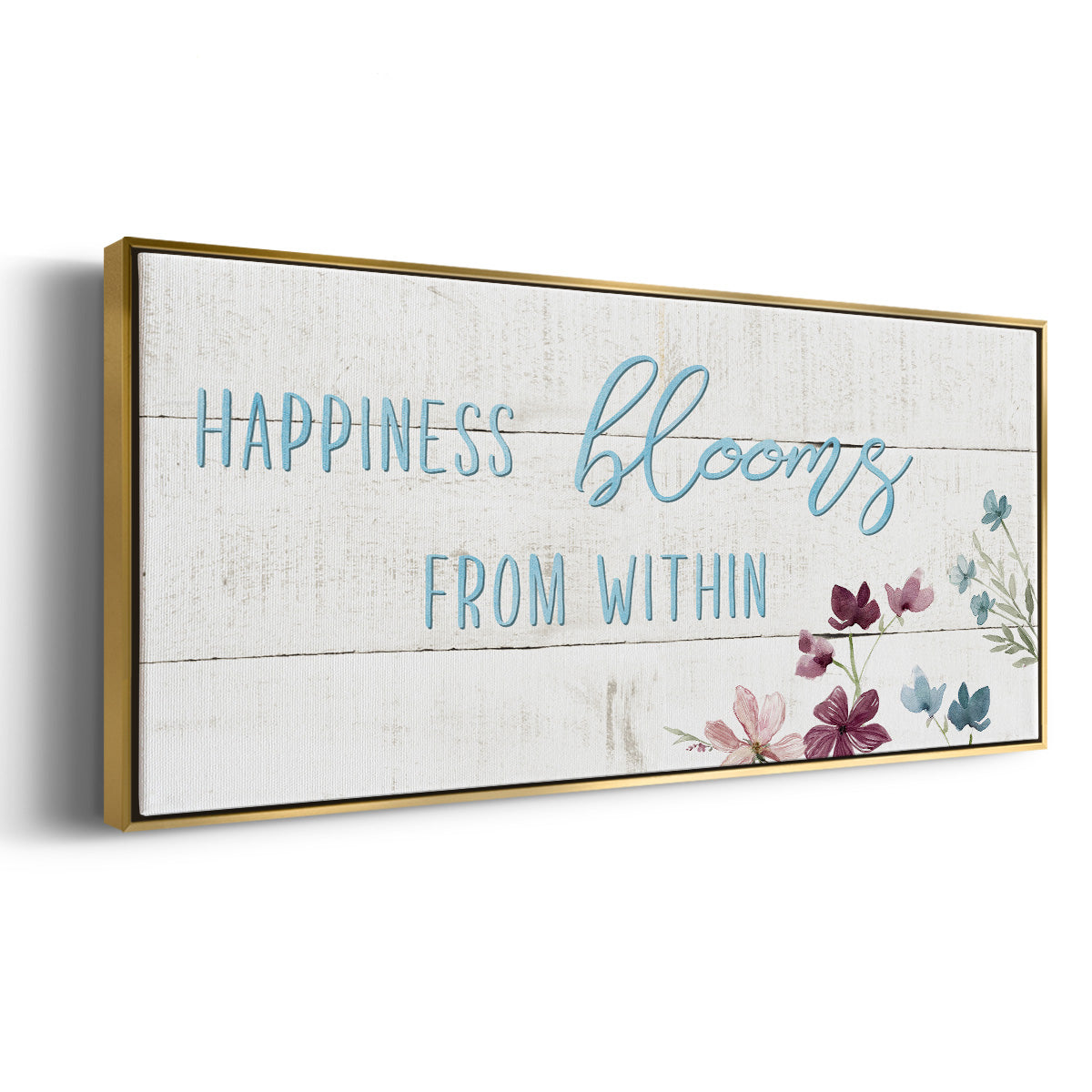 Happiness Blooms - Floater Framed Canvas Print