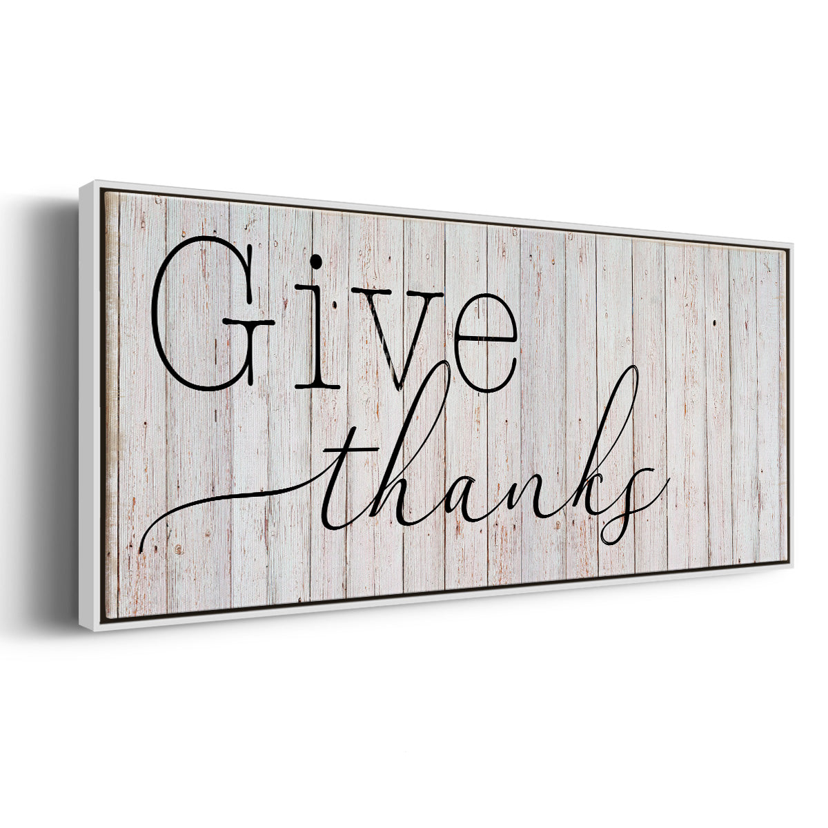 Give Thanks - Floater Framed Canvas Print