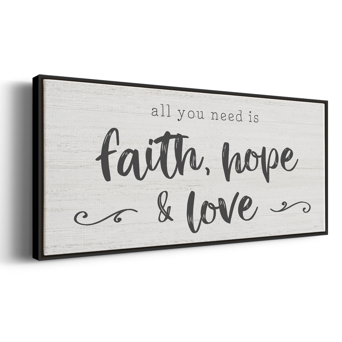 Faith Hope Love - Floater Framed Canvas Print