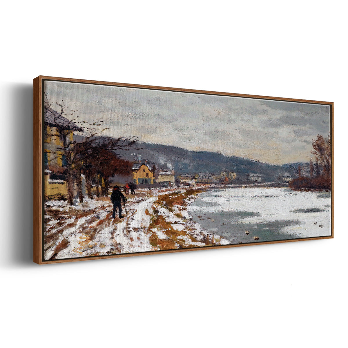 The Seine at Bougival, 1869 - Floater Framed Canvas Print