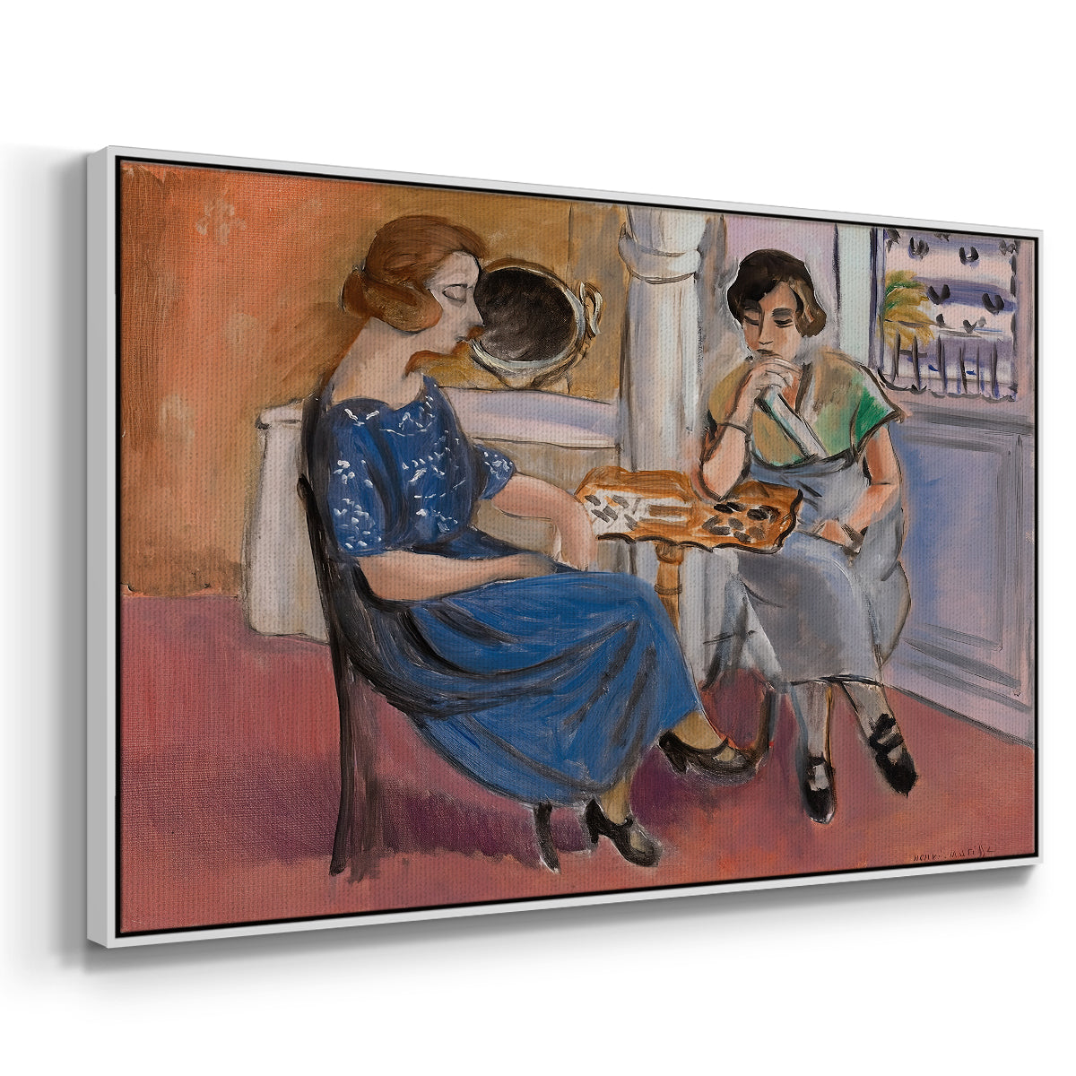 Domino Players, 1921 - Floater Framed Canvas Print
