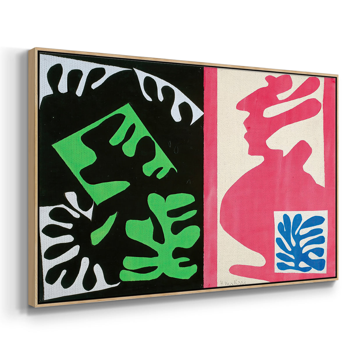 Composition, Black and Red, from Jazz, 1947 - Floater Framed Canvas Print