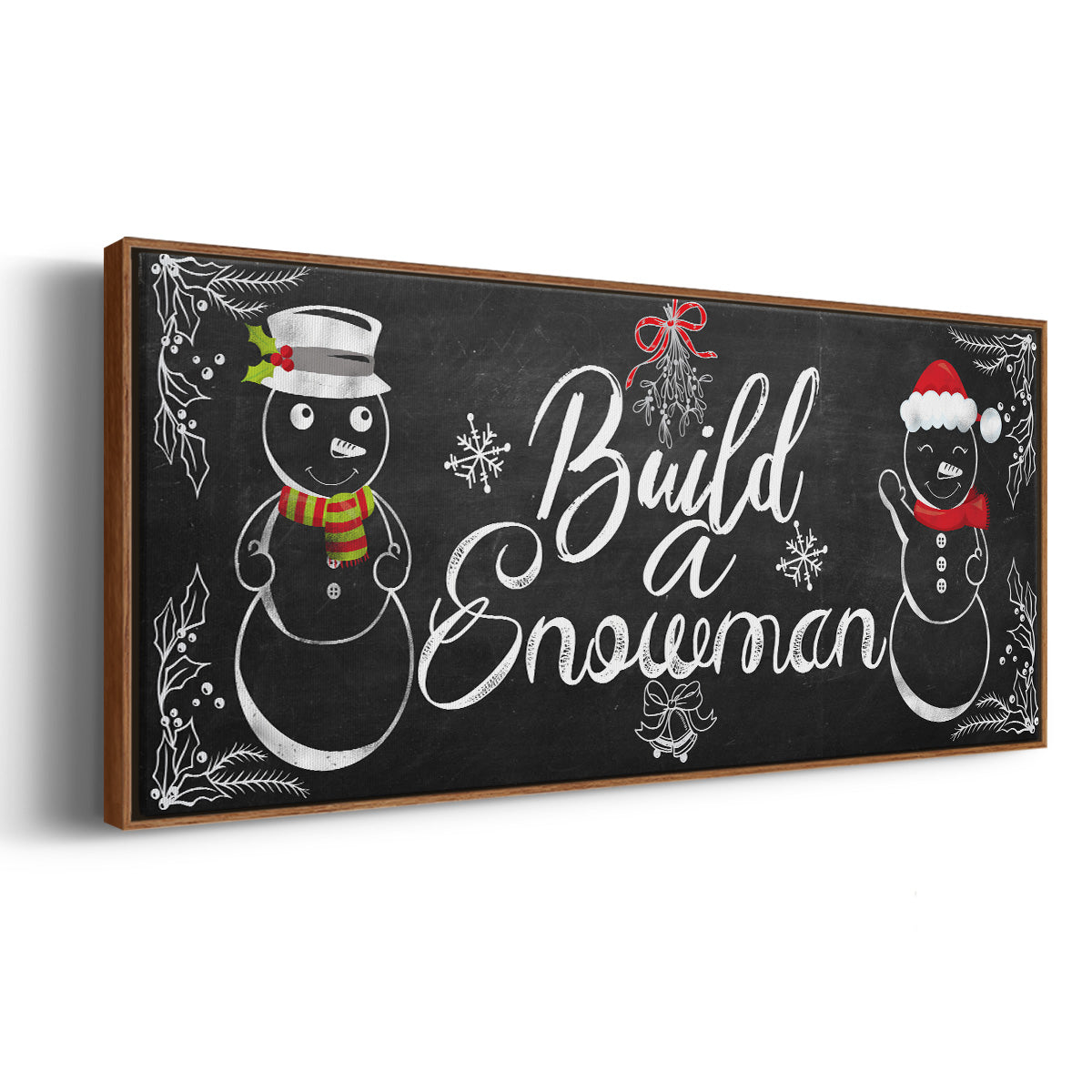 Build a Snowman - Floater Framed Canvas Print