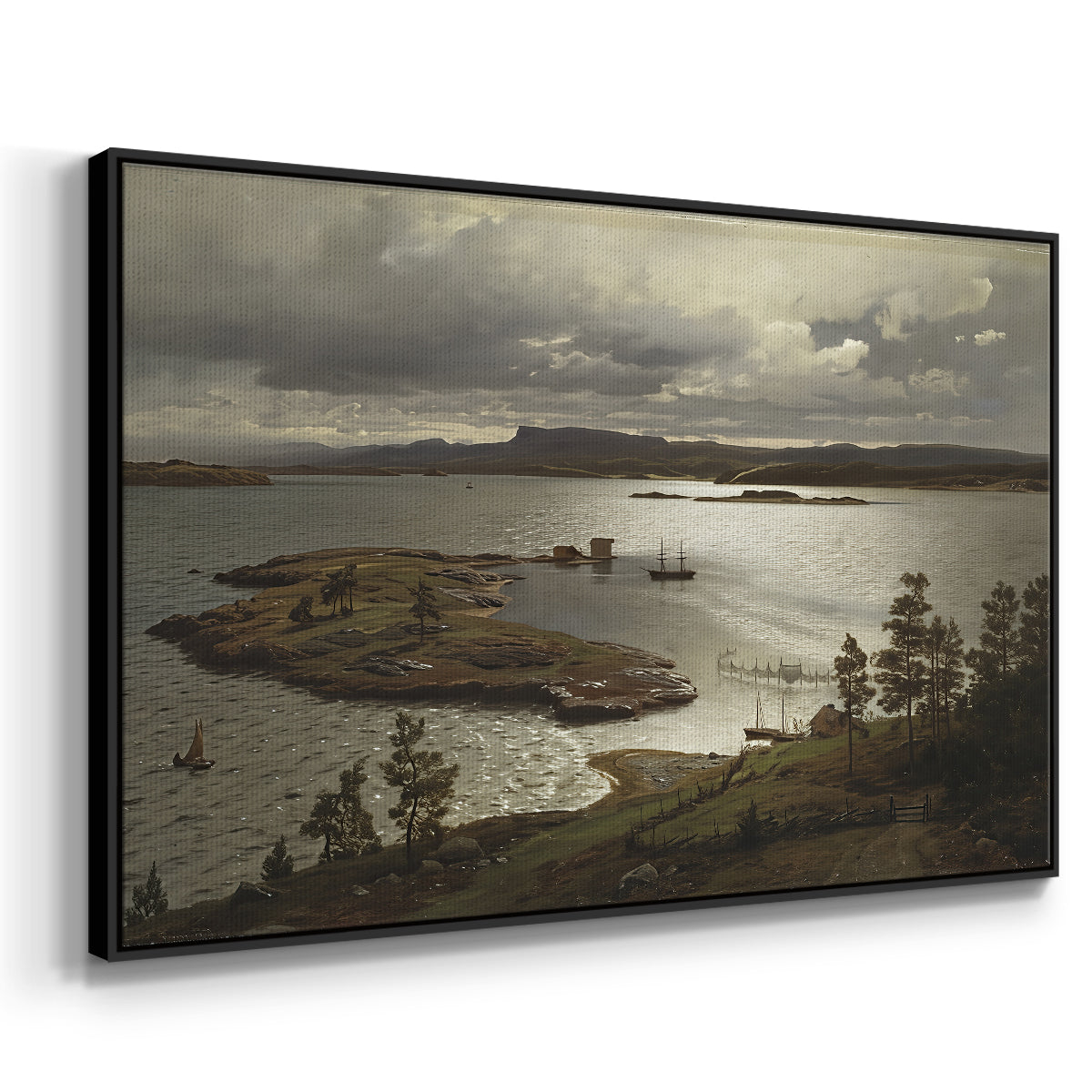 The Fjord at Sandviken (Sandviksfjorden), 1879 - Floater Framed Canvas Print